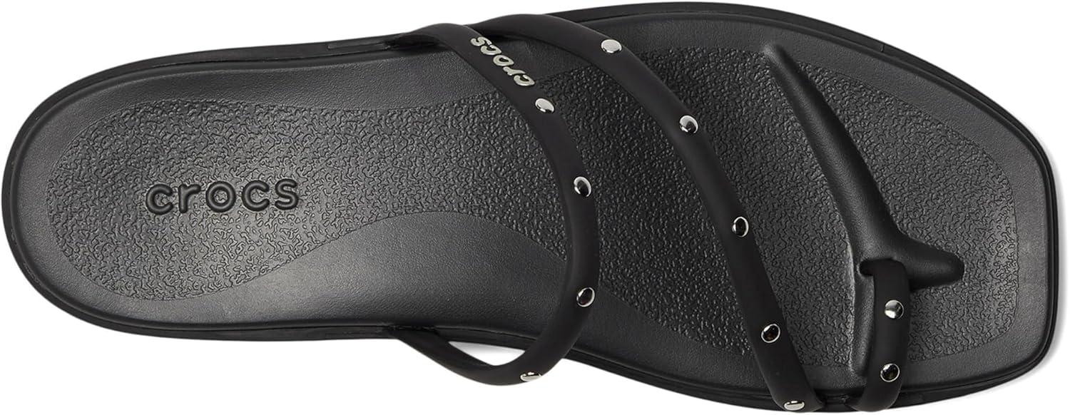 image:imageCrocs Womens Miami Toe Loop Sandal FlatBlack Studs