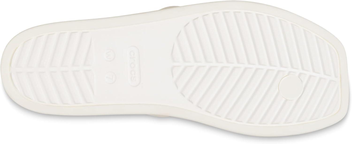 image:imageCrocs Womens Miami Toe Loop Sandal FlatMetallic Chalk