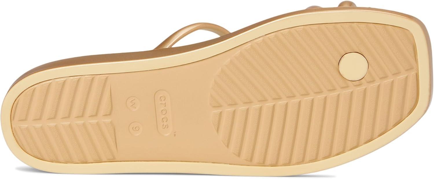 image:imageCrocs Womens Miami Toe Loop Sandal FlatMetallic Gold