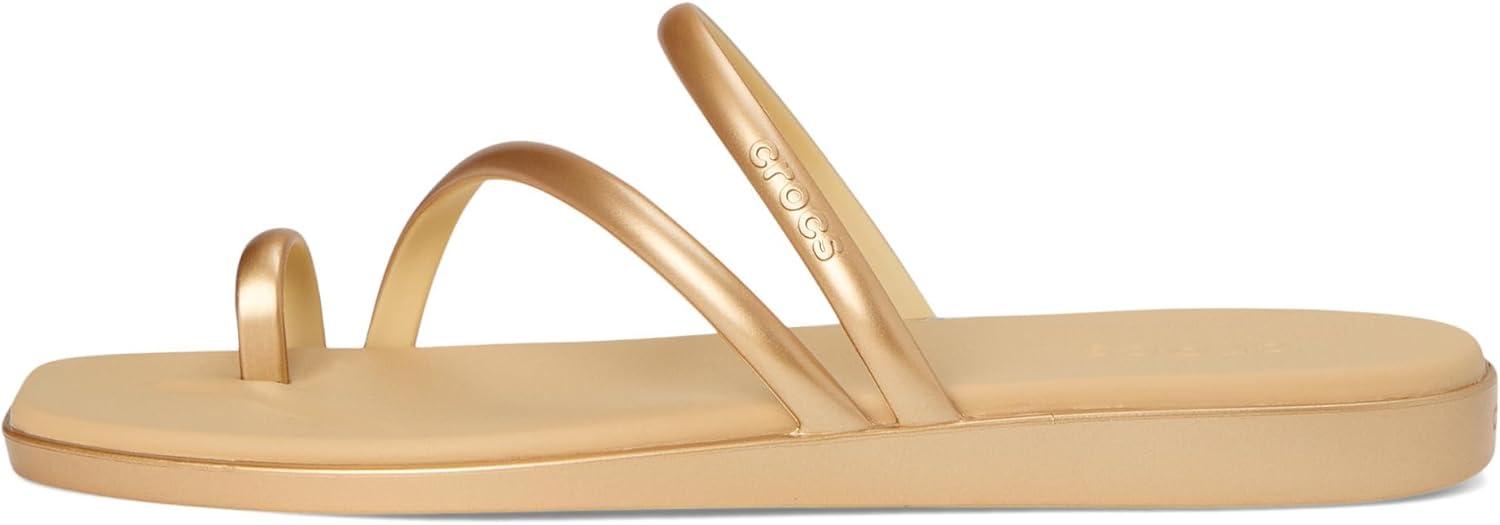 image:imageCrocs Womens Miami Toe Loop Sandal FlatMetallic Gold