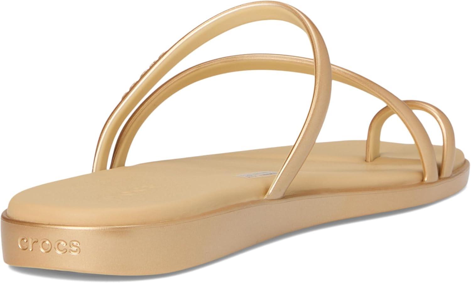 image:imageCrocs Womens Miami Toe Loop Sandal FlatMetallic Gold