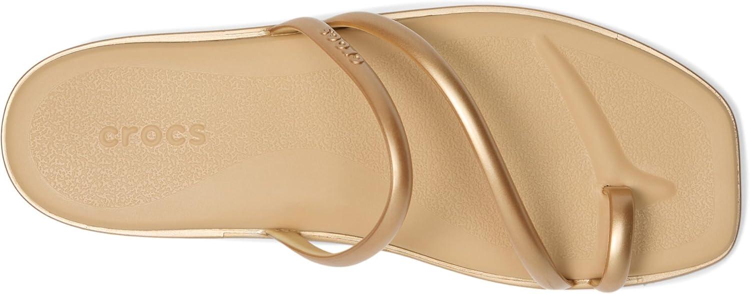 image:imageCrocs Womens Miami Toe Loop Sandal FlatMetallic Gold