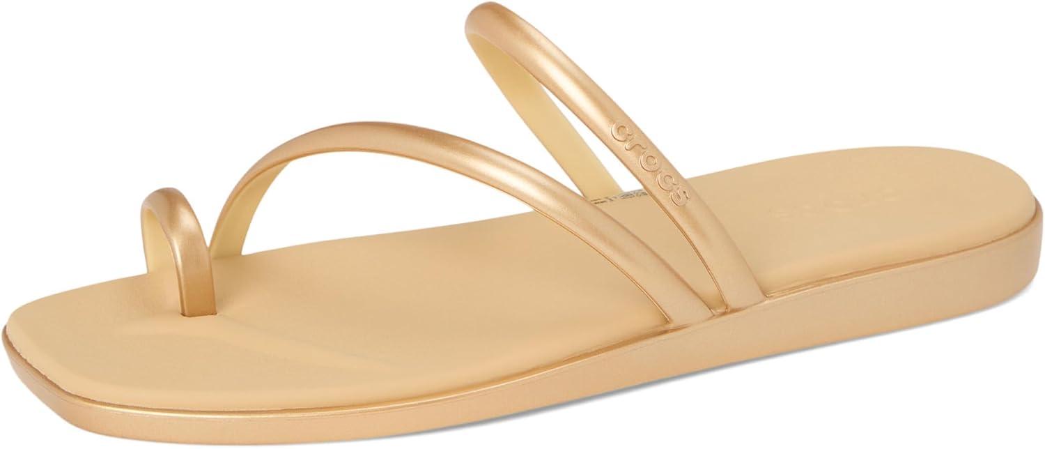 image:imageCrocs Womens Miami Toe Loop Sandal FlatMetallic Gold