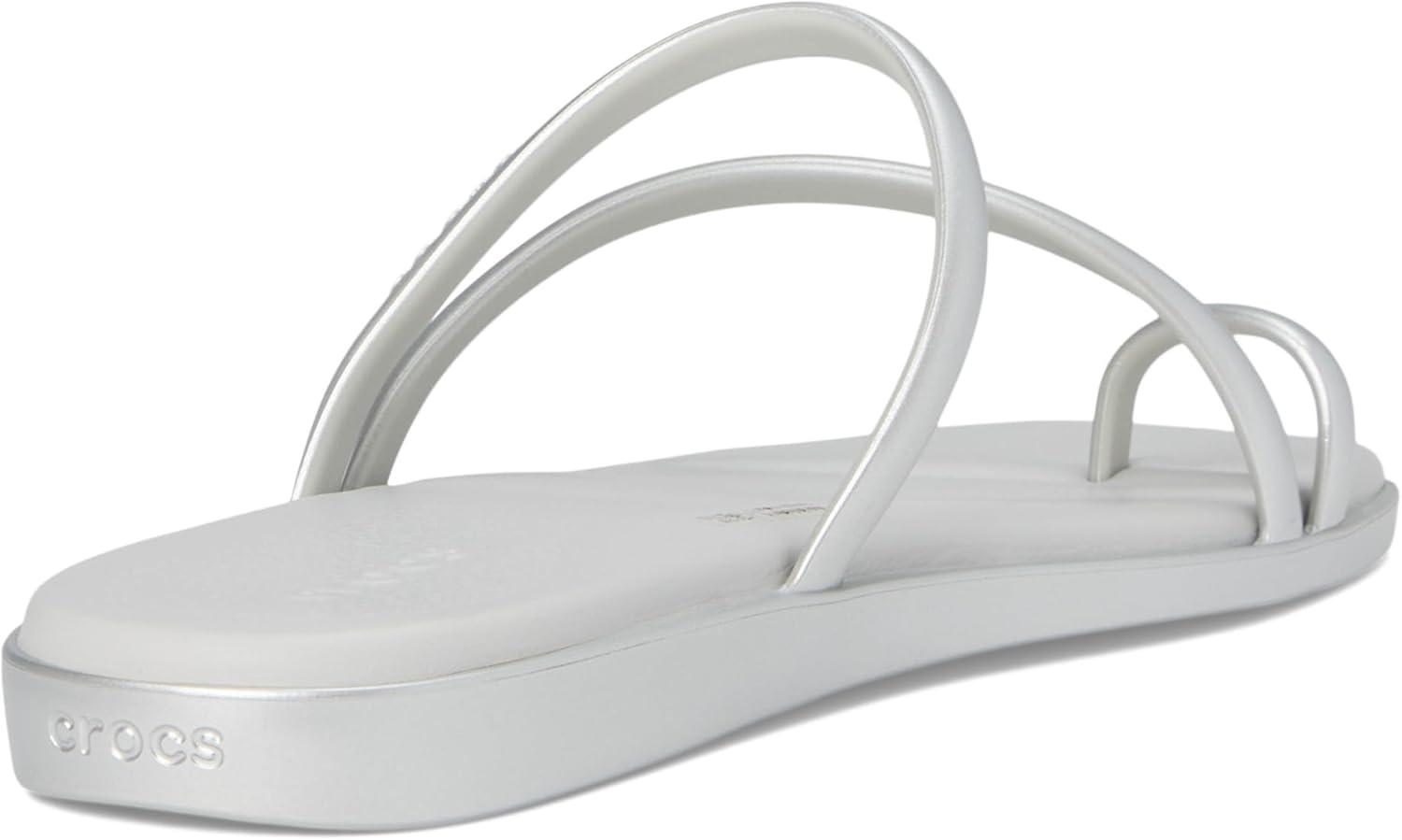 image:imageCrocs Womens Miami Toe Loop Sandal FlatMetallic Silver