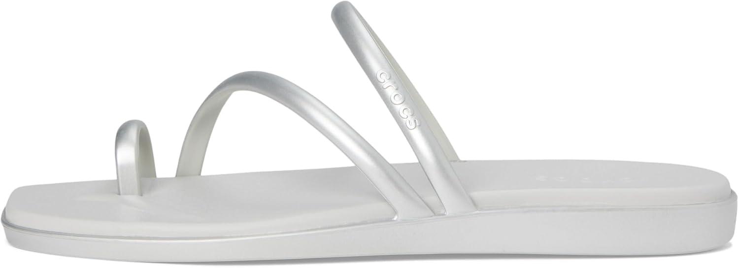 image:imageCrocs Womens Miami Toe Loop Sandal FlatMetallic Silver