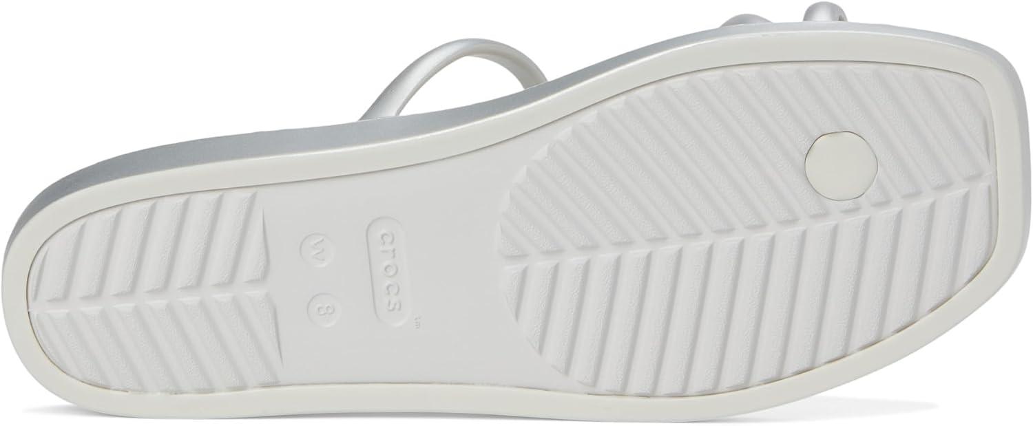 image:imageCrocs Womens Miami Toe Loop Sandal FlatMetallic Silver
