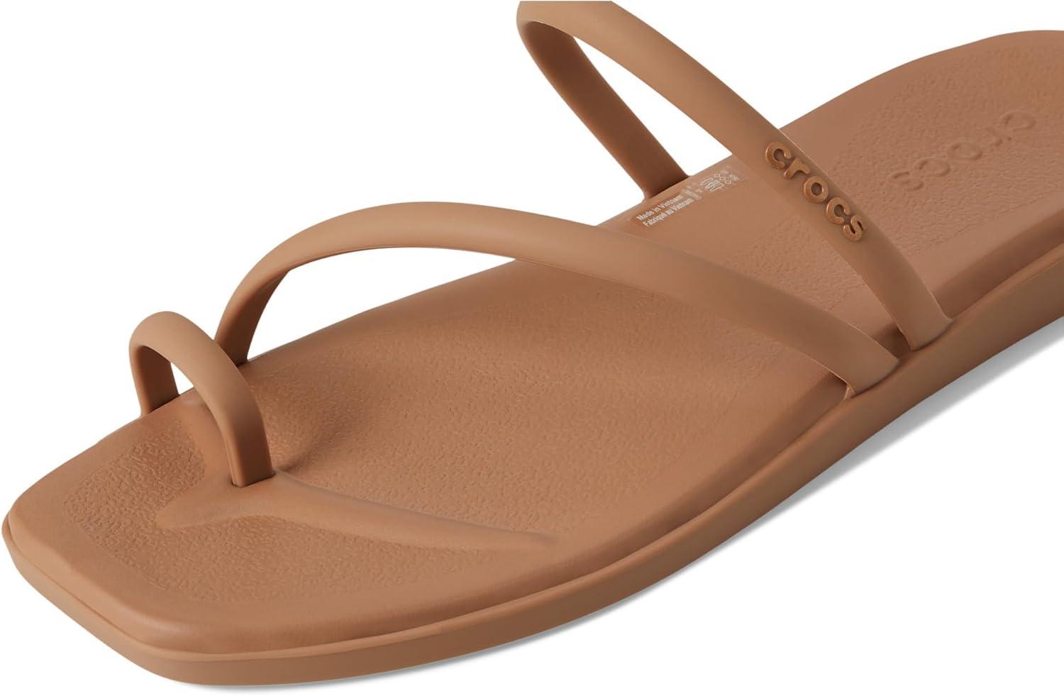 image:imageCrocs Womens Miami Toe Loop Sandal FlatMilk Chocolate