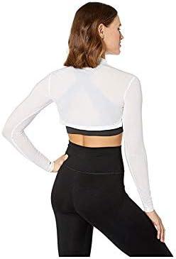 image:imageJamie Sadock Sunsense 35 SPF Lightweight Mock Neck Crop Layering Top Outfit for College amp GymSugar White