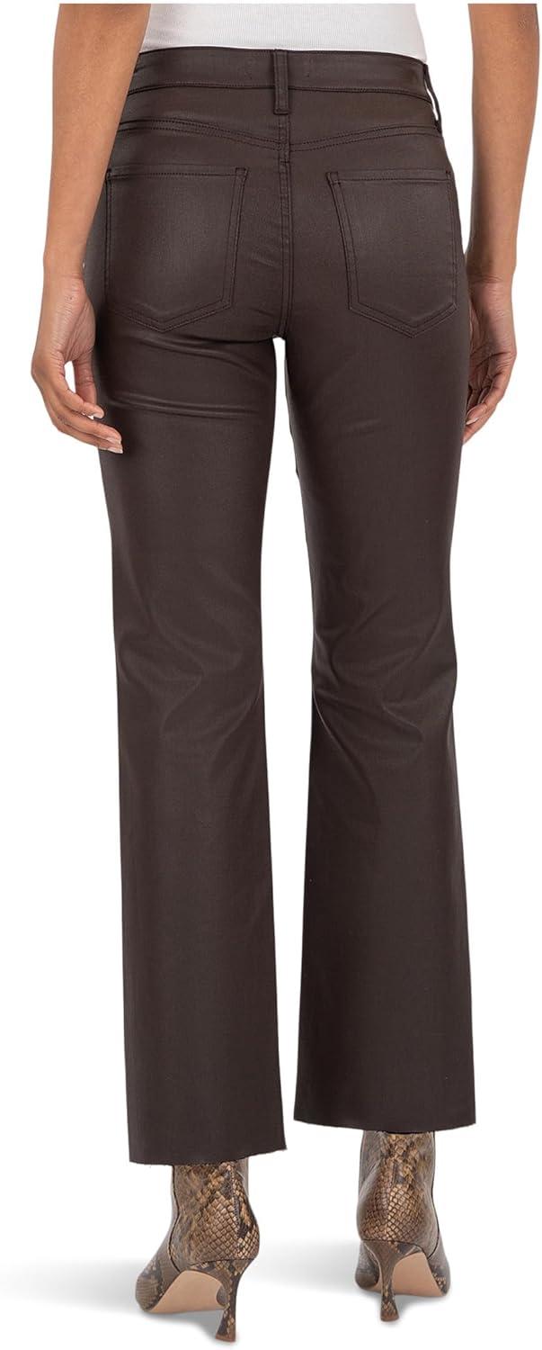 image:imageKUT from The Kloth Womens Kelsey HighRise Ankle Flare with Raw HemChocolate