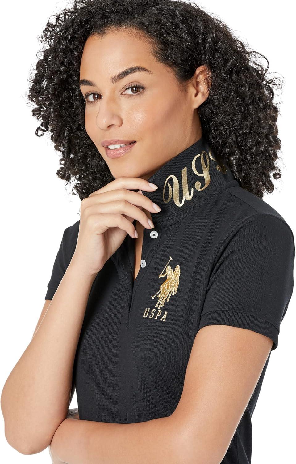 image:imageMetallic Print Polo Shirt by US Polo AssnBlack