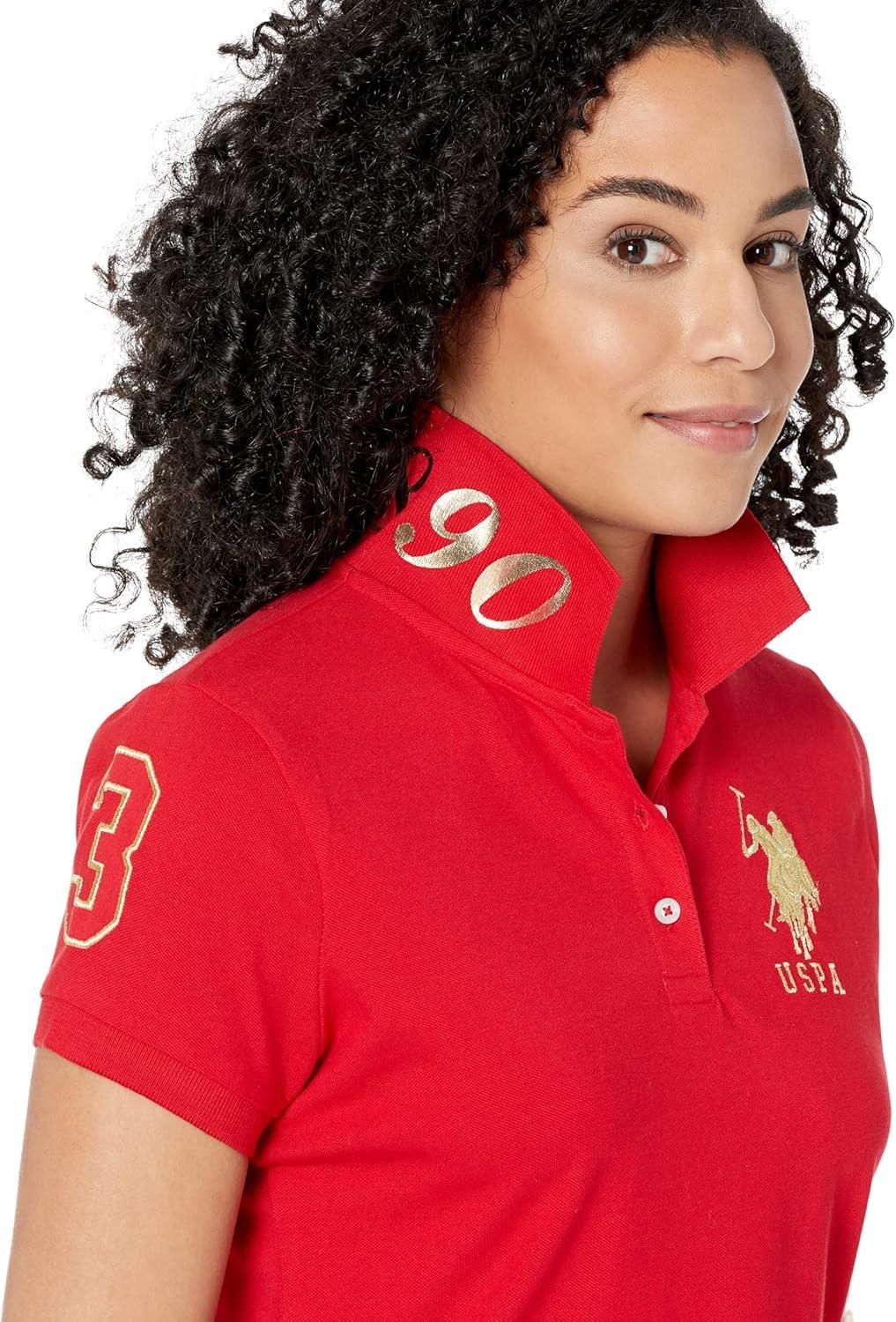 image:imageMetallic Print Polo Shirt by US Polo AssnEngine Red