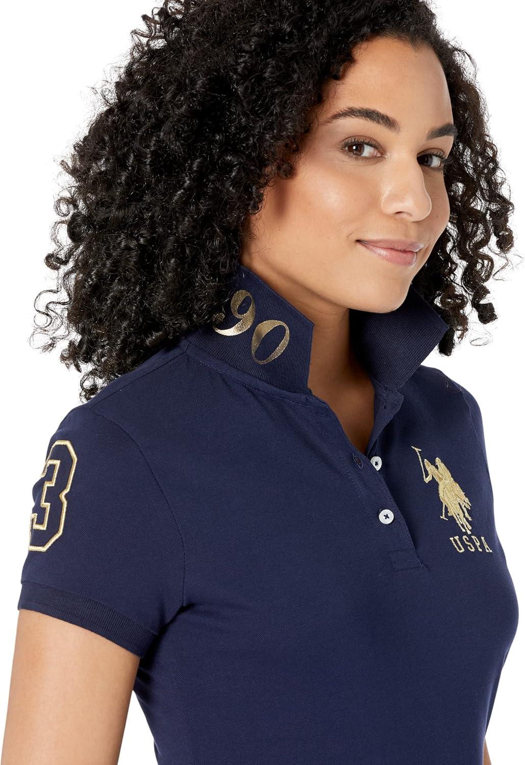 image:imageMetallic Print Polo Shirt by US Polo AssnNavy
