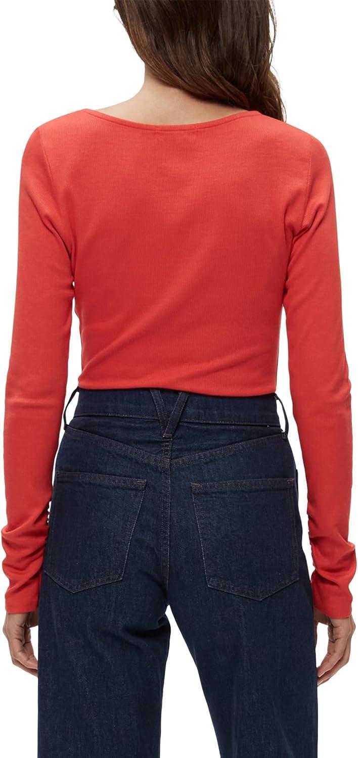 image:imageMichael Stars Womens Clarke Knife Neck Ruched TeeCherry