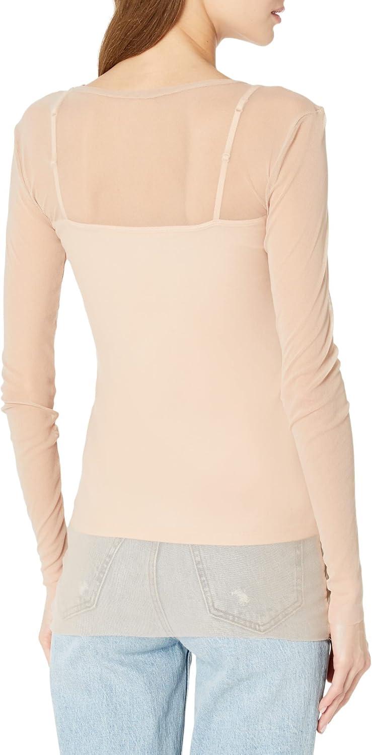 image:imageOnly Hearts Womens Tailored Tulle LongSleeve CrewNeck ShirtChai