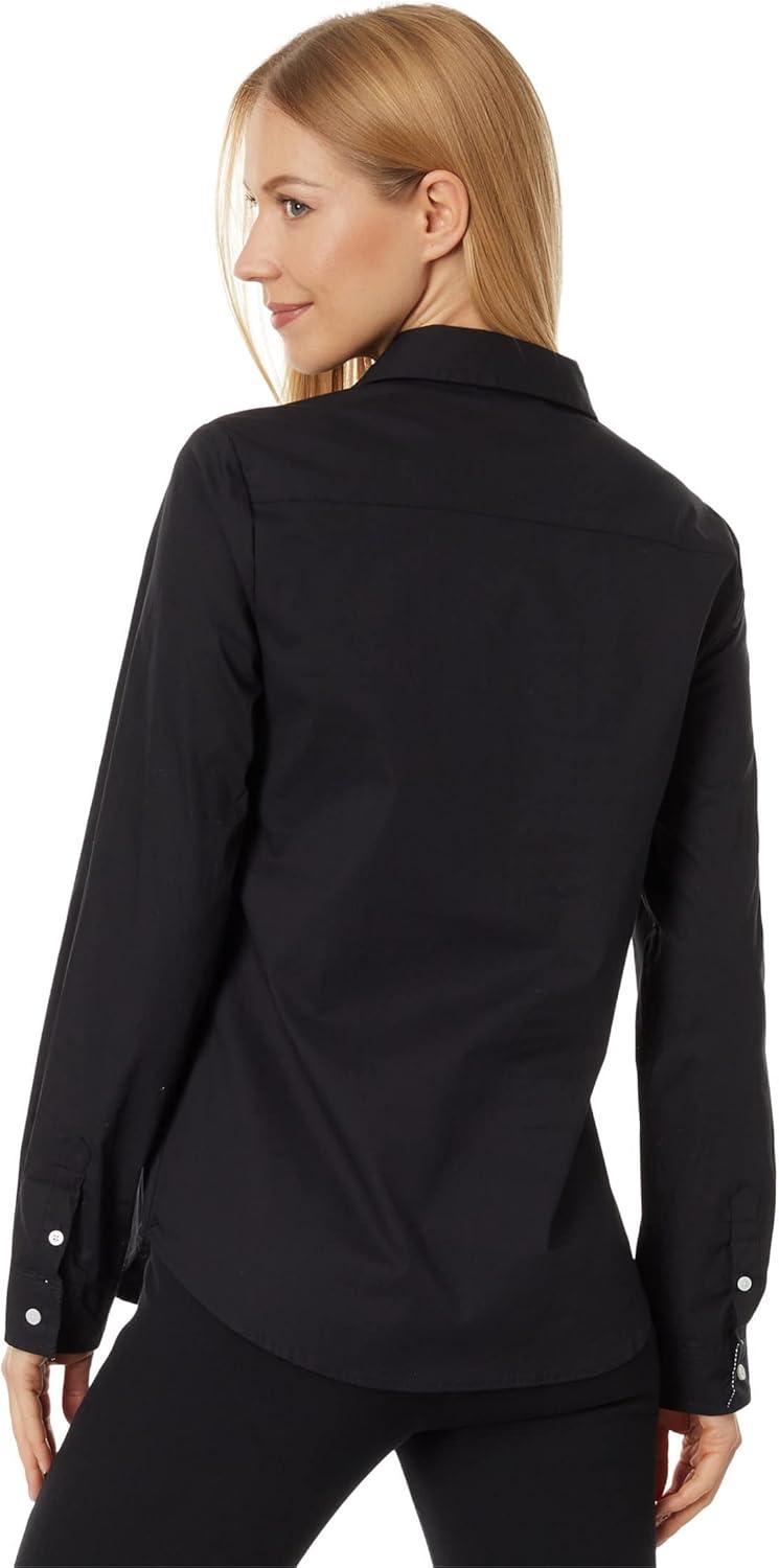 image:imageStretch Poplin Shirt in Solid Color by US Polo AssnBlackWhite