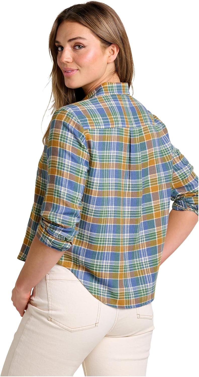 image:imageToadampCo Womens ReForm Flannel Boxy Long Sleeve ShirtKyanite Tonal Madras
