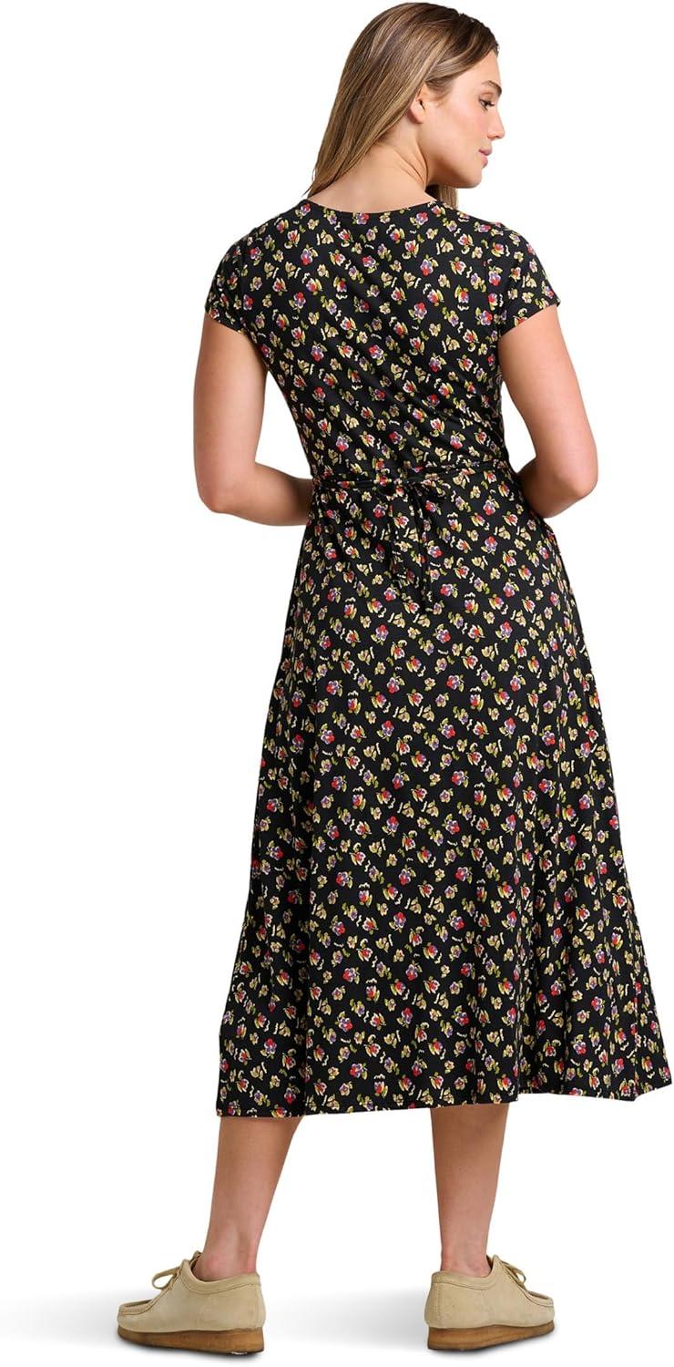 image:imageToadampCo Womens Rose Midi Short Sleeve DressBlack Pansy Print