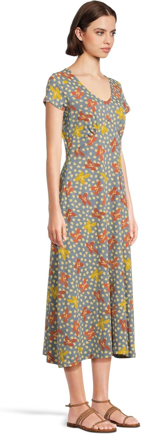 image:imageToadampCo Womens Rose Midi Short Sleeve DressNorth Shore Lily Print