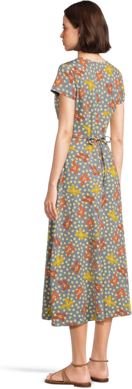 image:imageToadampCo Womens Rose Midi Short Sleeve DressNorth Shore Lily Print