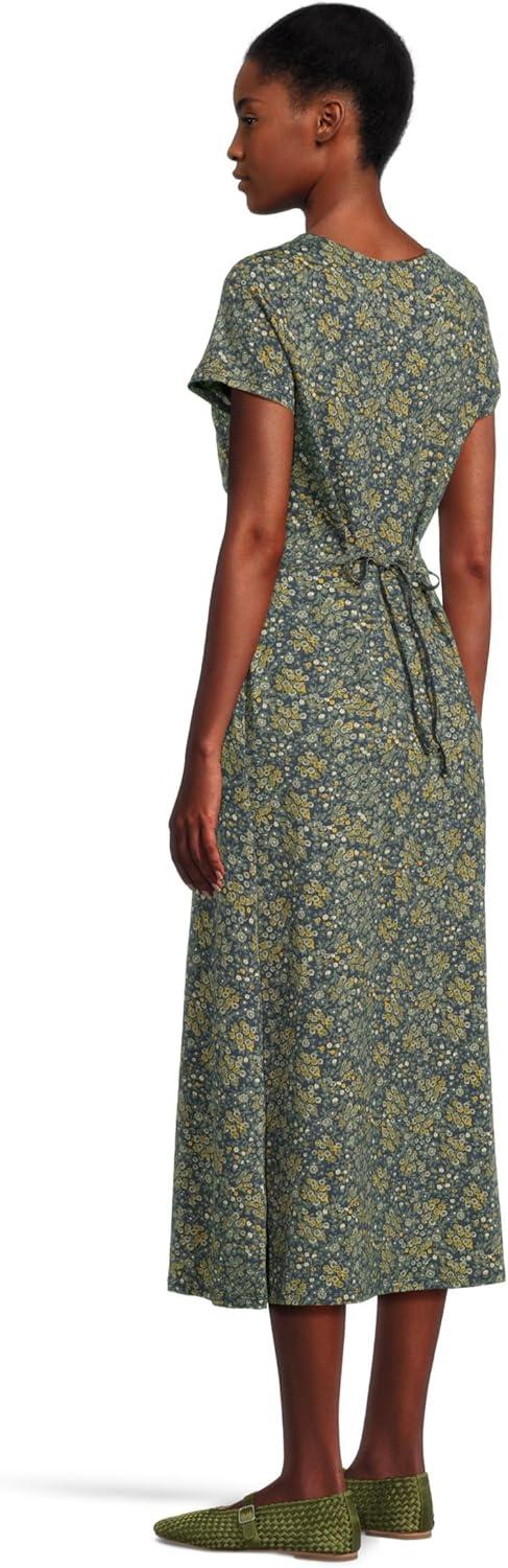 image:imageToadampCo Womens Rose Midi Short Sleeve DressTrue Navy Retro Print