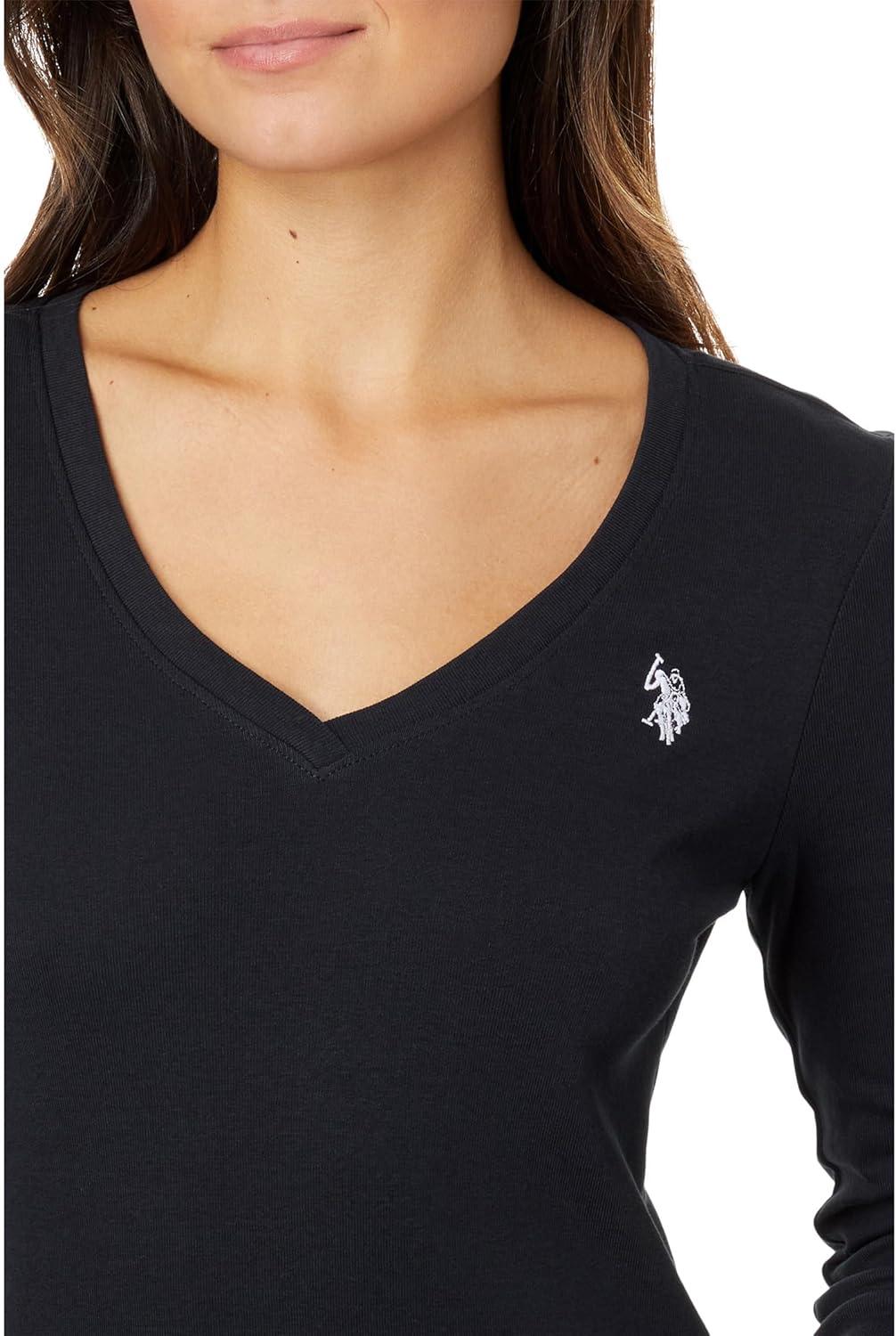 image:imageUS Polo Assn Juniors Ribbed VNeck TShirtBlack