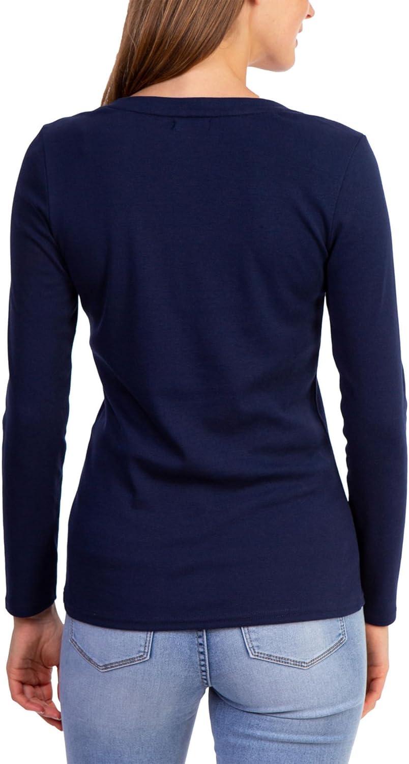 image:imageUS Polo Assn Juniors Ribbed VNeck TShirtClassic Navy Heather