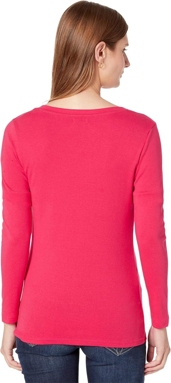 image:imageUS Polo Assn Juniors Ribbed VNeck TShirtElectric Fuchsia