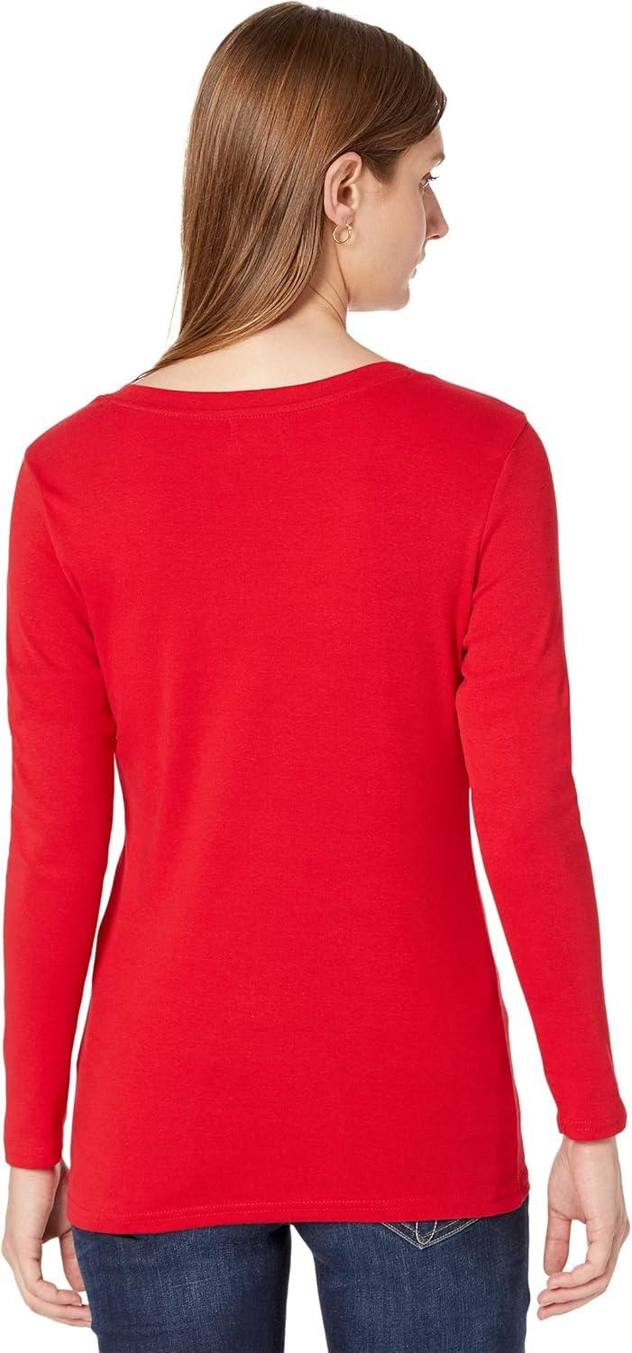 image:imageUS Polo Assn Juniors Ribbed VNeck TShirtEngine Red