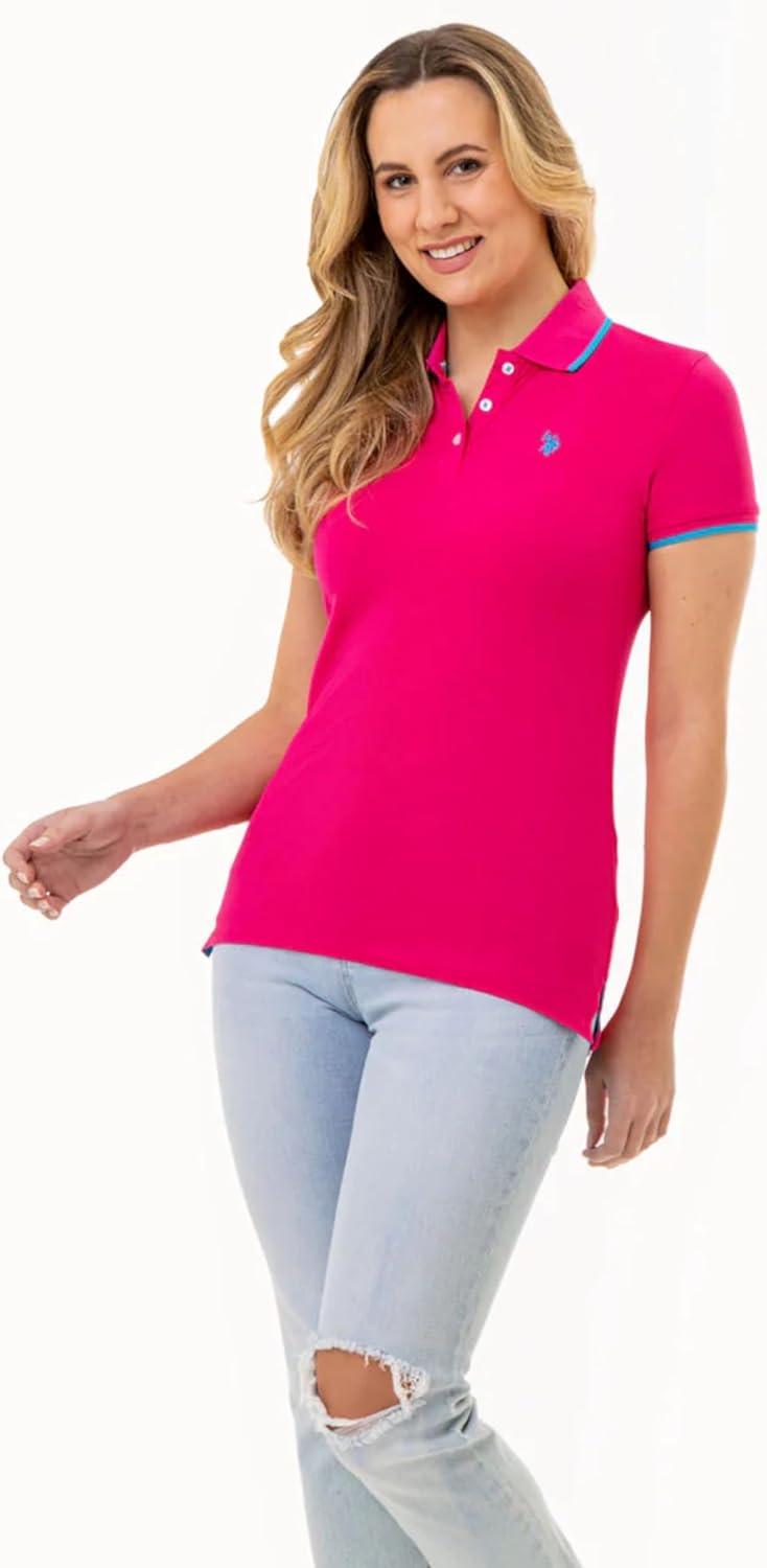 image:imageUS Polo Assn Womens Classic Stretch Pique Polo ShirtBeetroot Purple
