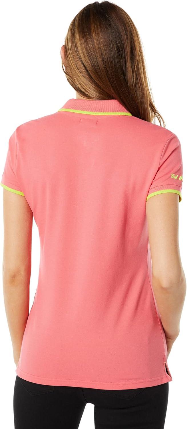 image:imageUS Polo Assn Womens Classic Stretch Pique Polo ShirtCalypso Coral