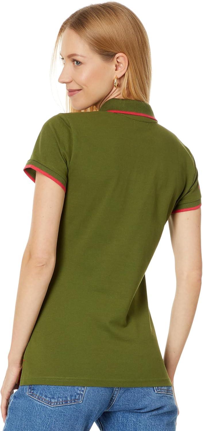 image:imageUS Polo Assn Womens Classic Stretch Pique Polo ShirtCypress Olive