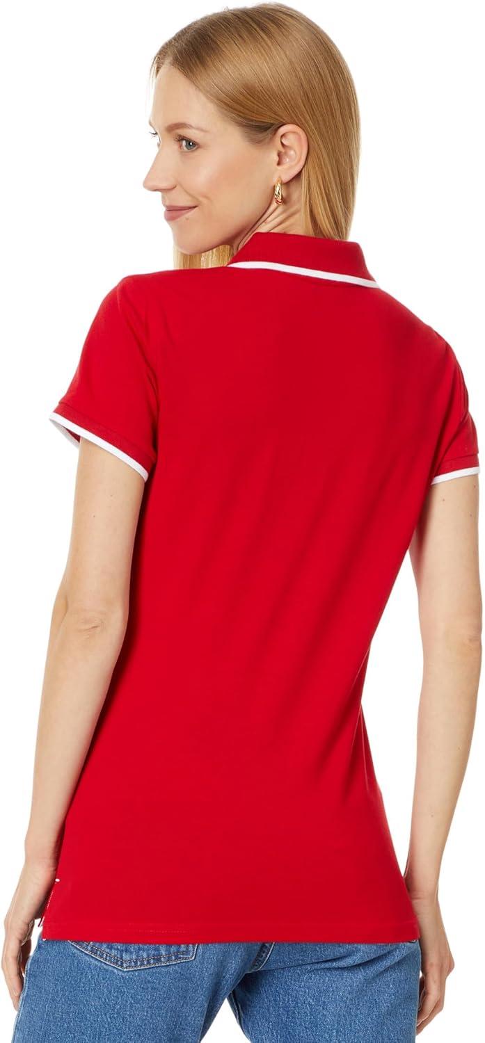 image:imageUS Polo Assn Womens Classic Stretch Pique Polo ShirtEngine Red