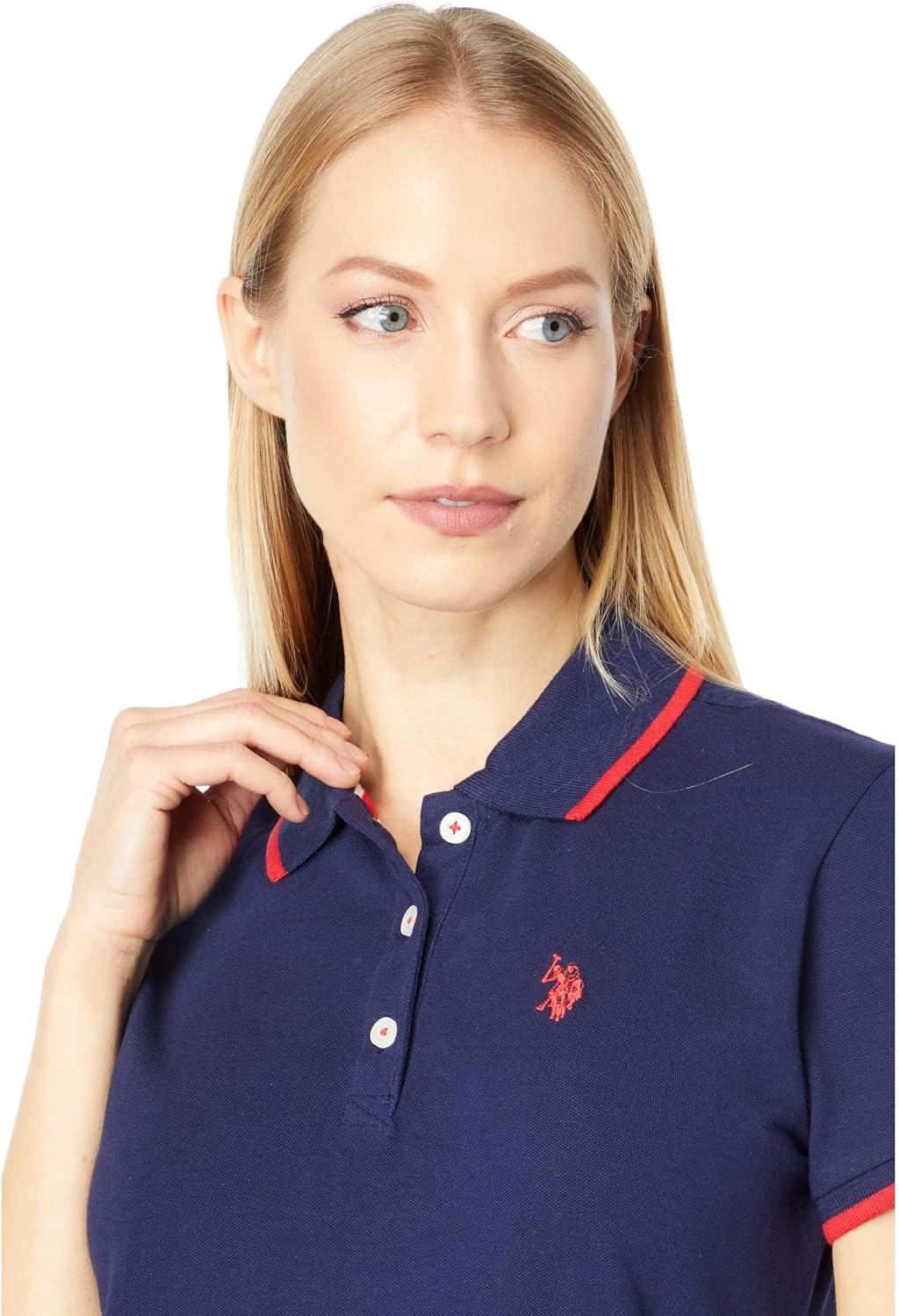 image:imageUS Polo Assn Womens Classic Stretch Pique Polo ShirtEvening Blue