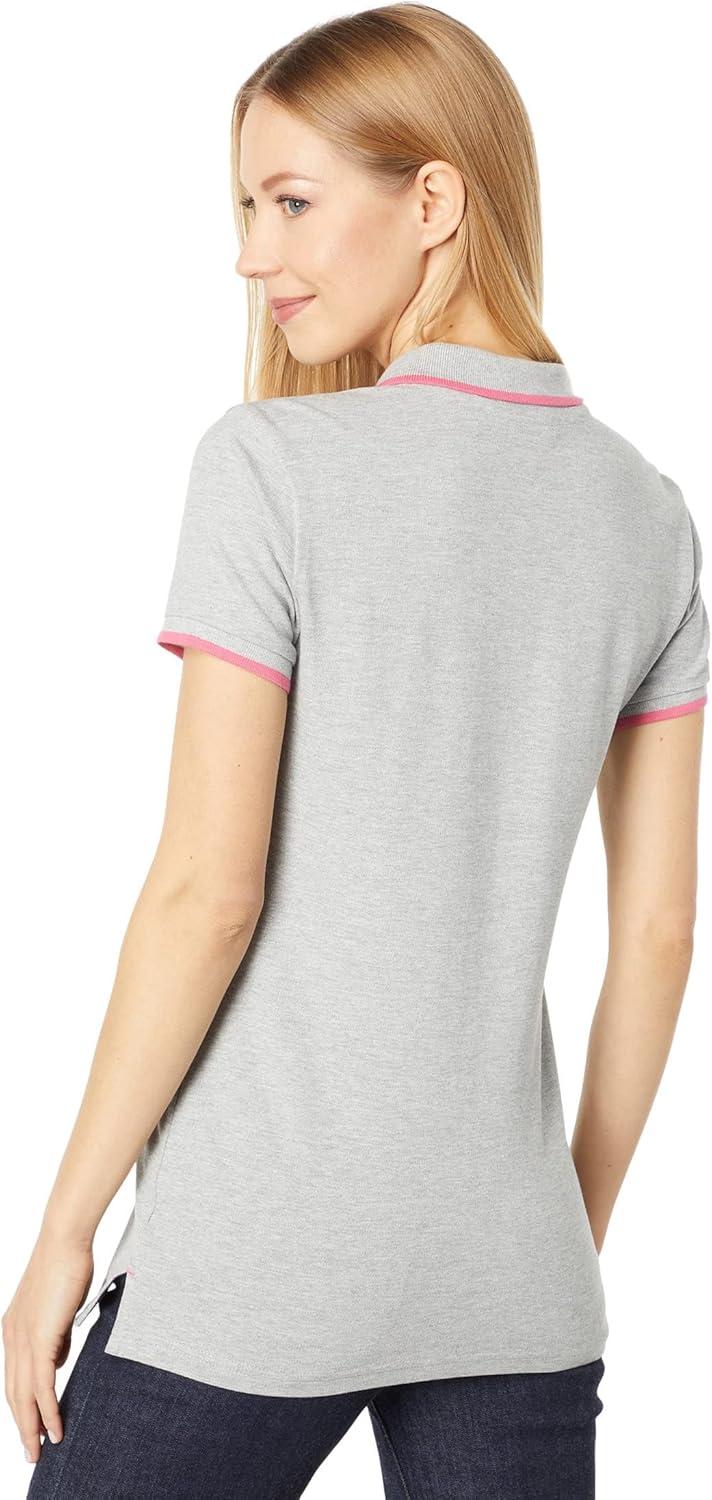 image:imageUS Polo Assn Womens Classic Stretch Pique Polo ShirtHeather Grey