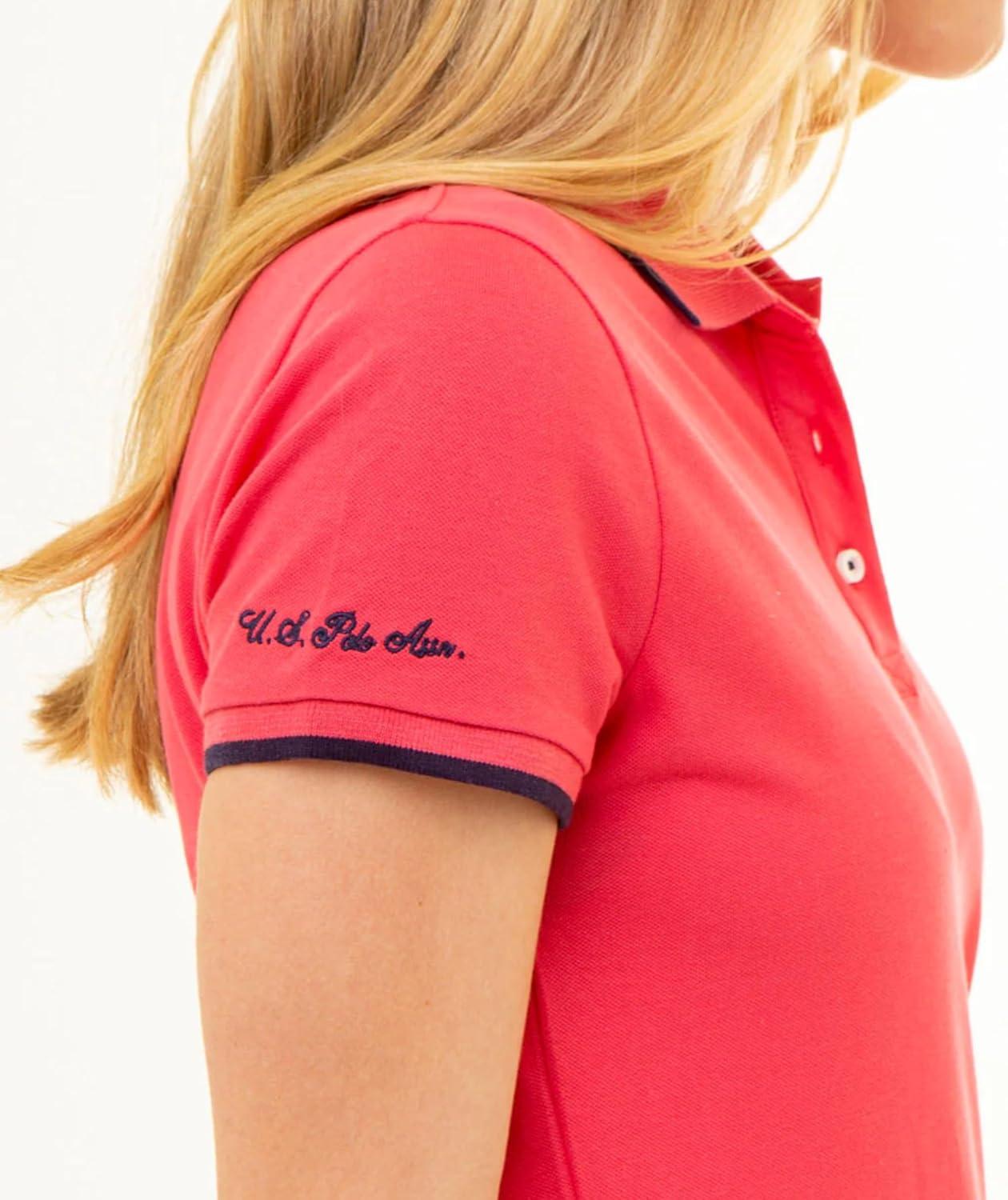 image:imageUS Polo Assn Womens Classic Stretch Pique Polo ShirtRouge Red