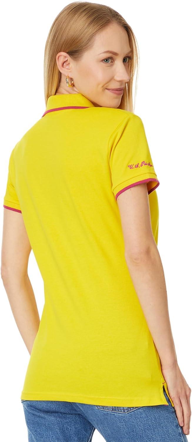 image:imageUS Polo Assn Womens Classic Stretch Pique Polo ShirtScoring Yellow