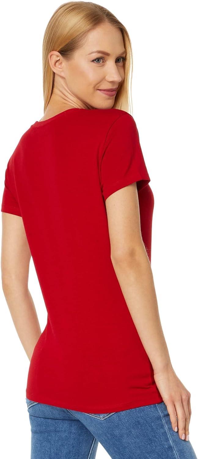 image:imageUS Polo Assn Womens Stretch Crew Neck TeeEngine Red