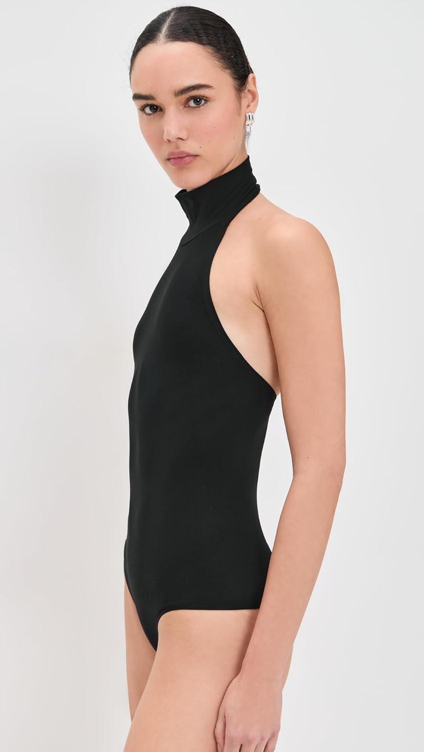 image:imagecommando Womens Ballet Turtleneck Halter Thong BodysuitBlack