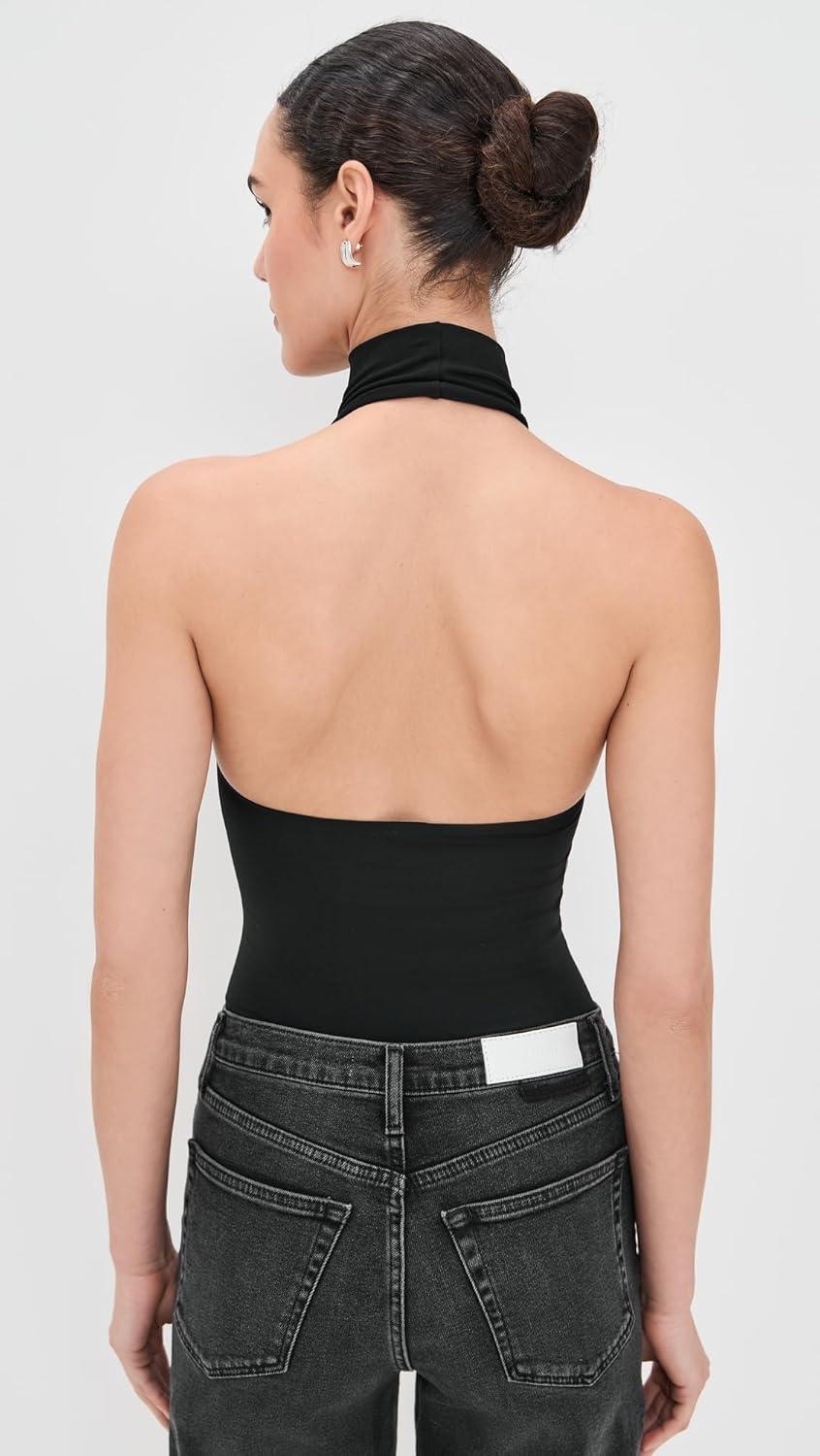 image:imagecommando Womens Ballet Turtleneck Halter Thong BodysuitBlack