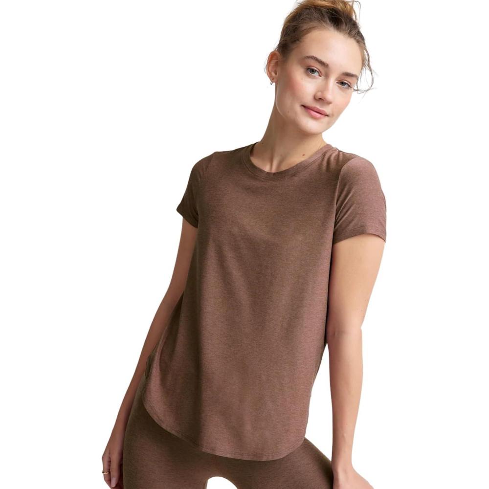 image:imageBeyond Yoga Womens Featherweight On The Down Low TeeRose Brush Heather