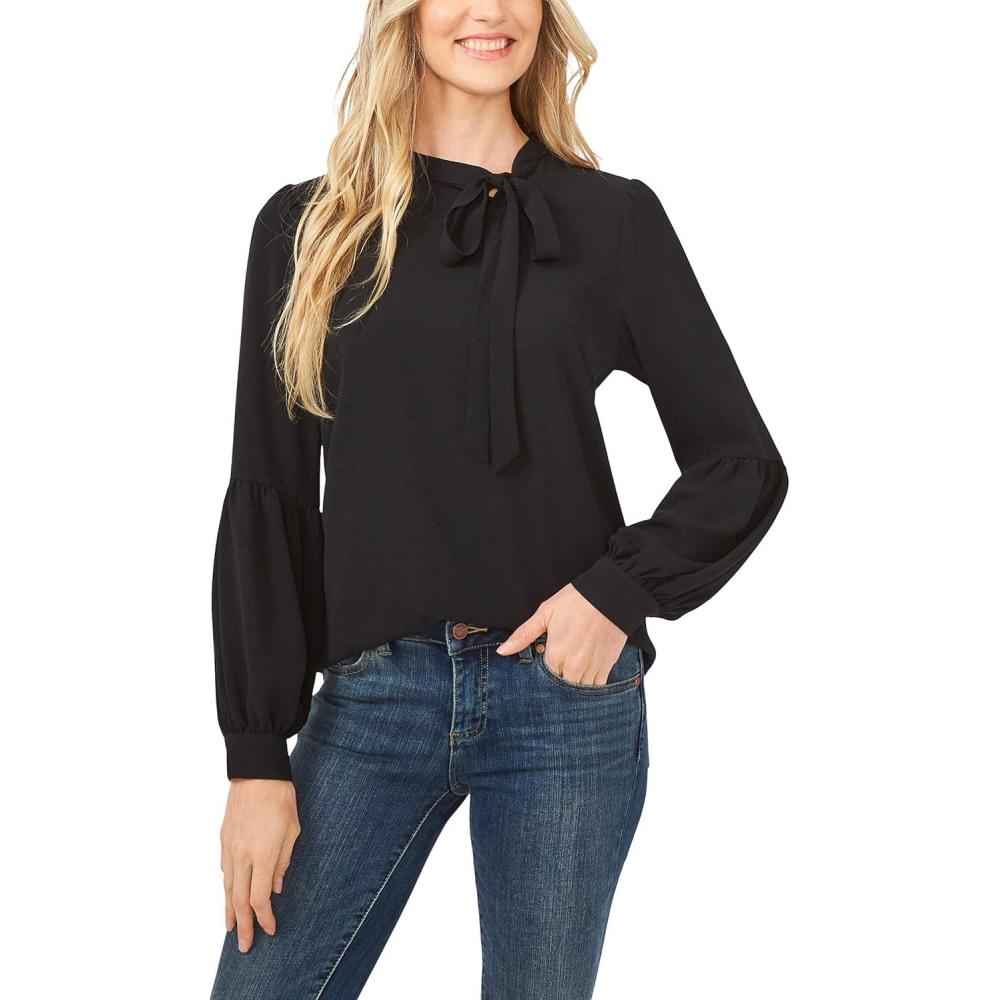 image:imageCeCe Long Sleeve Blouse wNeck Tie