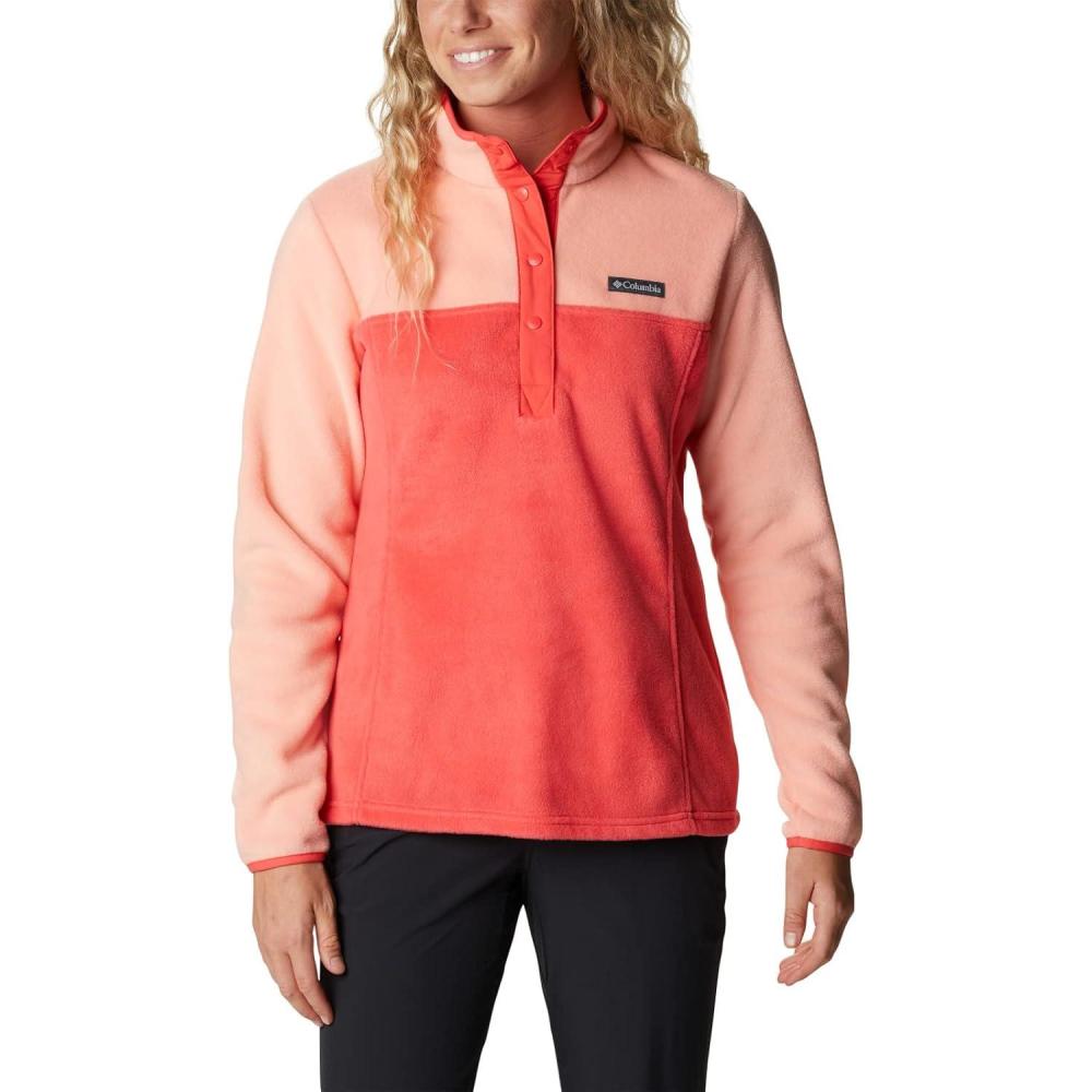 image:imageColumbia womens Benton Springs 12 Snap PulloverRed HibiscusCoral Reef