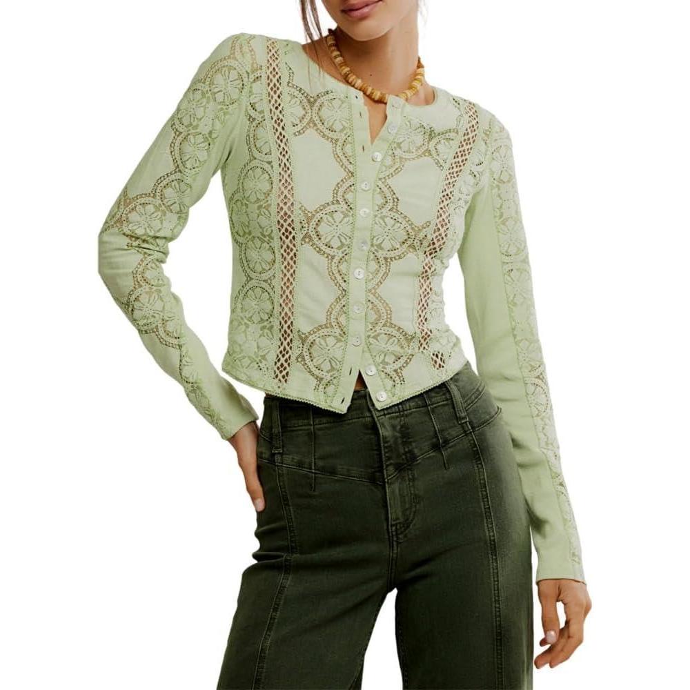 image:imageFree People Womens Jae Knit Long SleeveFresh Green
