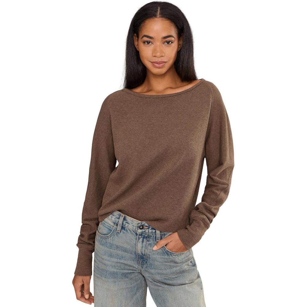 image:imageFree People Womens Jess Long SleeveCoco Brown Heather
