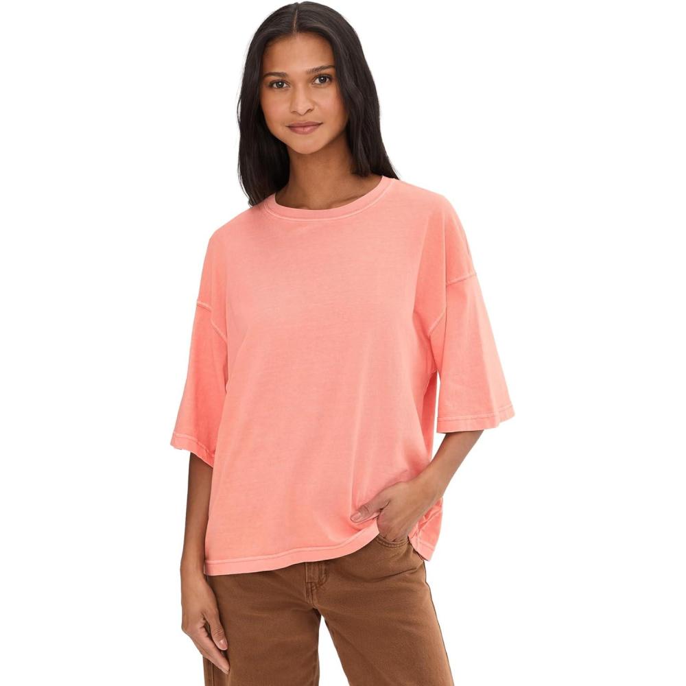 image:imageFree People Womens We The Free Perfect Oversized TeeCoral Crimson