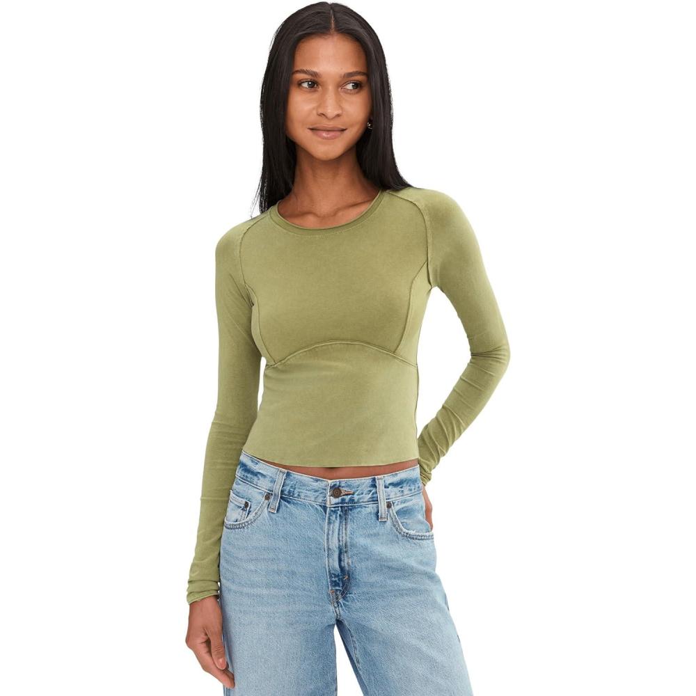 image:imageFree People Womens We The Free Protagonist Long SleeveGreen Moss