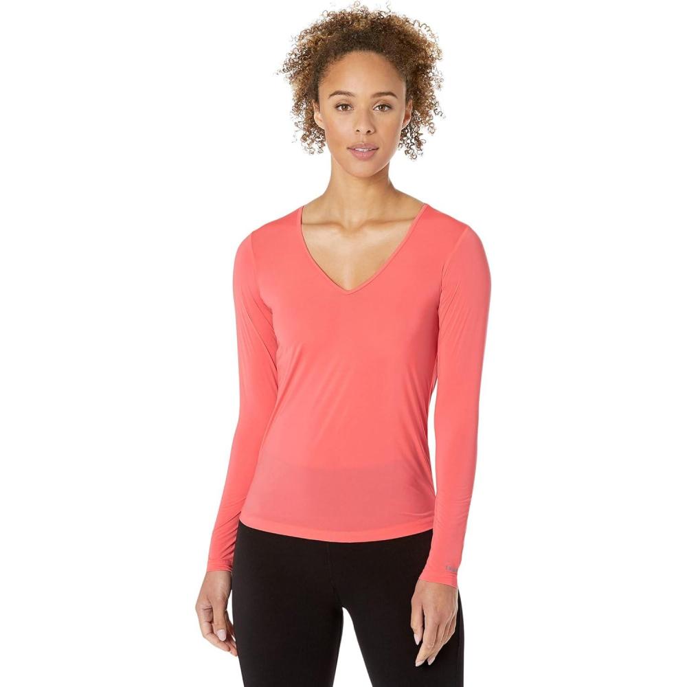 image:imageJamie Sadock Sunsense 35 SPF Lightweight Long Sleeve VNeck Layering Top Mimosa XS