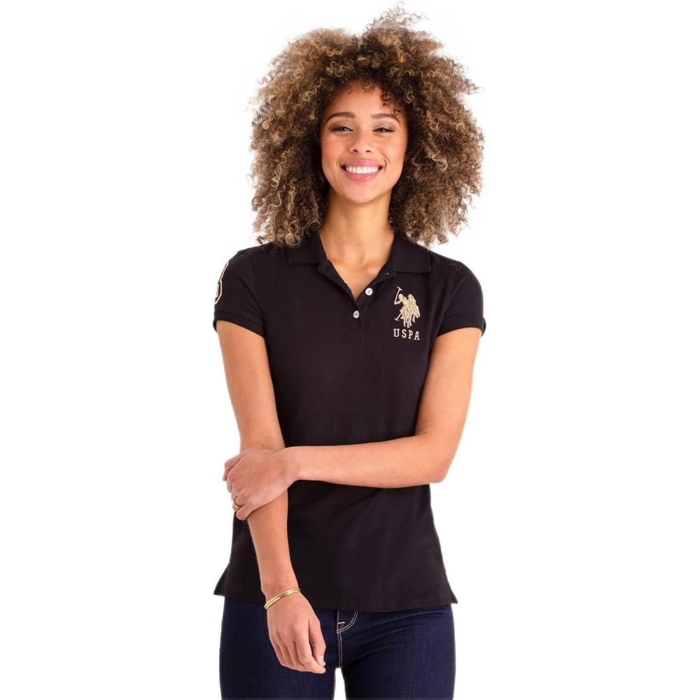 image:imageMetallic Print Polo Shirt by US Polo AssnAnthracite