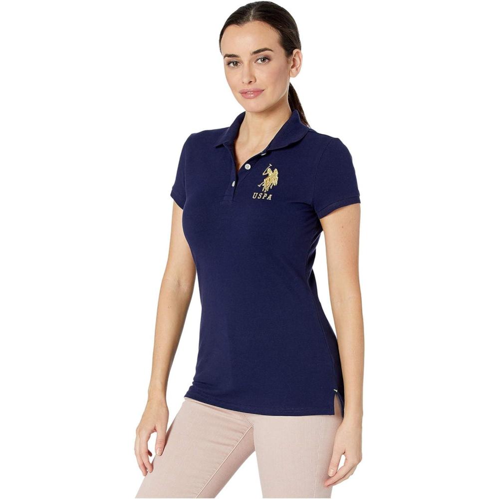 image:imageMetallic Print Polo Shirt by US Polo AssnEvening Blue