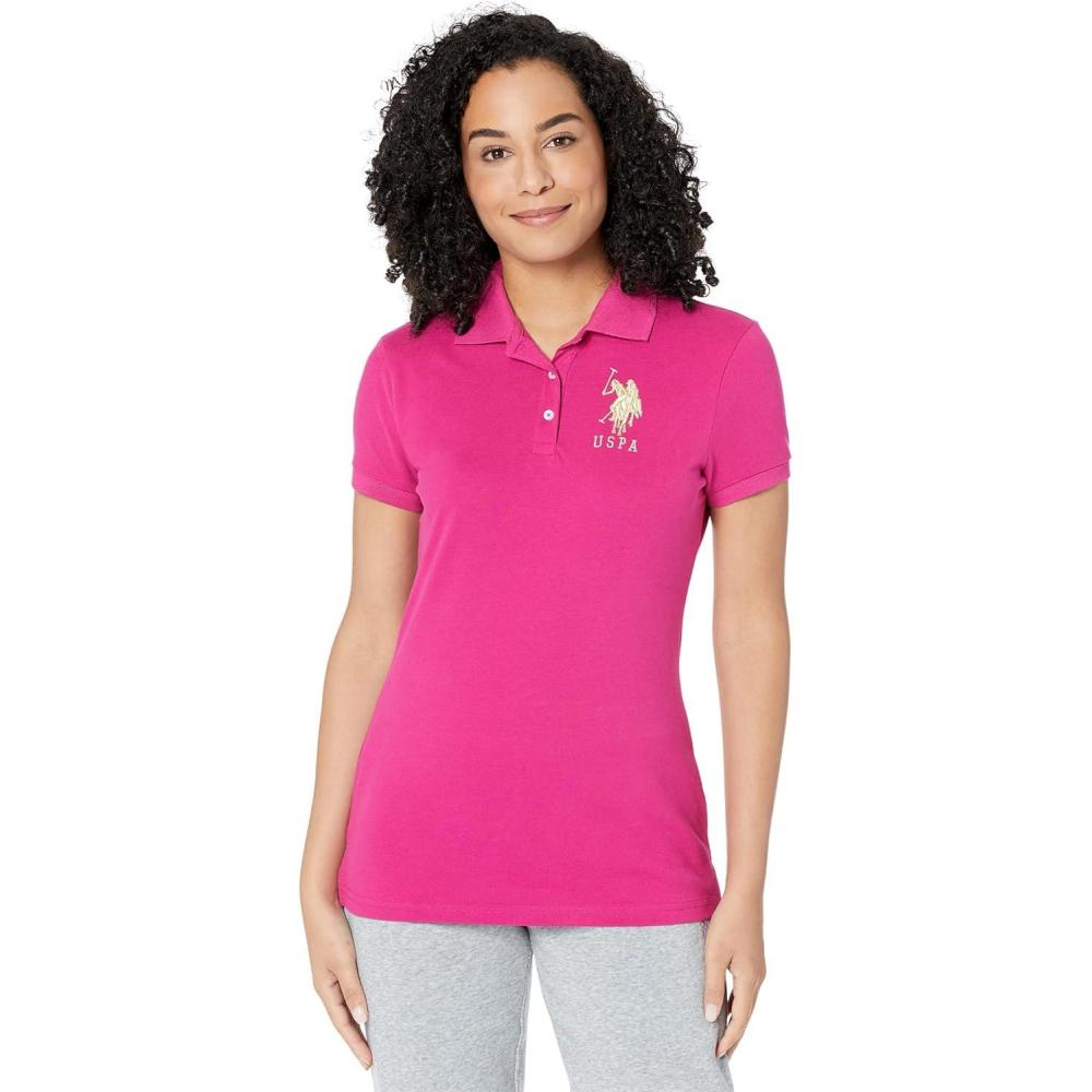 image:imageMetallic Print Polo Shirt by US Polo AssnHillsdale Fuchsia